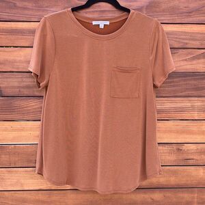Women's Tan Top with Pocket